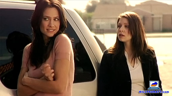 Kristen Kerr (left) and Amber Benson, female leads in the 2008 romantic comedy "Strictly Sexual."