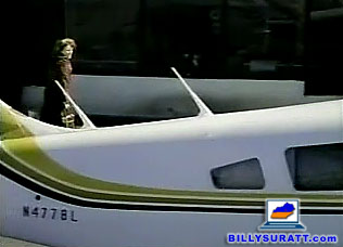 In a final-season episode of "Lou Grant" titled "Obituary," Los Angeles Tribune reporter Billie Newman (Linda Kelsey) watches a doomed plane take off. The actual aircraft, a PIPER PA-34-200T with tail number N477BL, crashed in real life on Dec. 31, 1982 near Prescott, Ariz. (© 1982 MTM Enterprises)